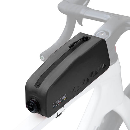 road to sky 100% waterproof bike frame bag model as-142 with secure storage #Color_Black