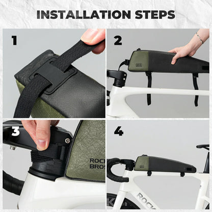 rockbros extended 0.9 l top-tube frame bag