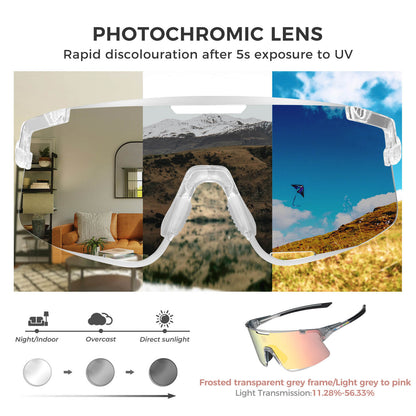 road to sky boundless photochromic cycling sunglasses with uv400 protection #Color_Black
