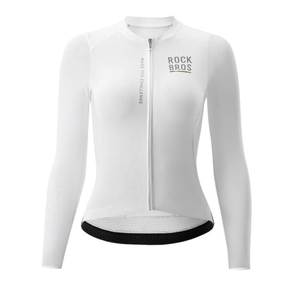 road to sky women’s long-sleeved cycling jersey with breathable and quick-drying fabric for road rides #Color_White