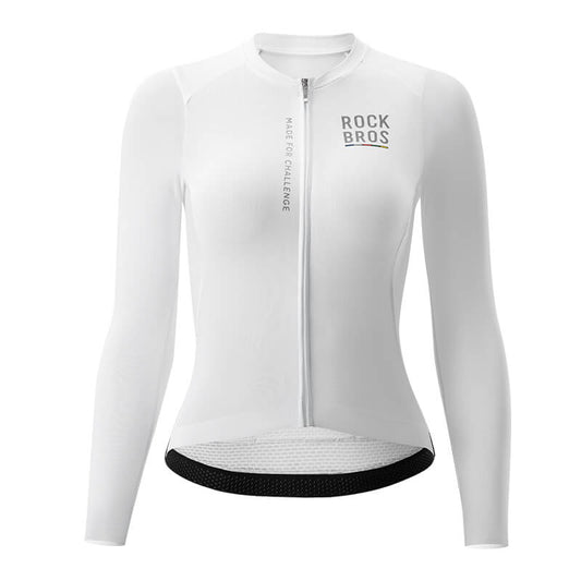 road to sky women’s long-sleeved cycling jersey with breathable and quick-drying fabric for road rides #Color_White