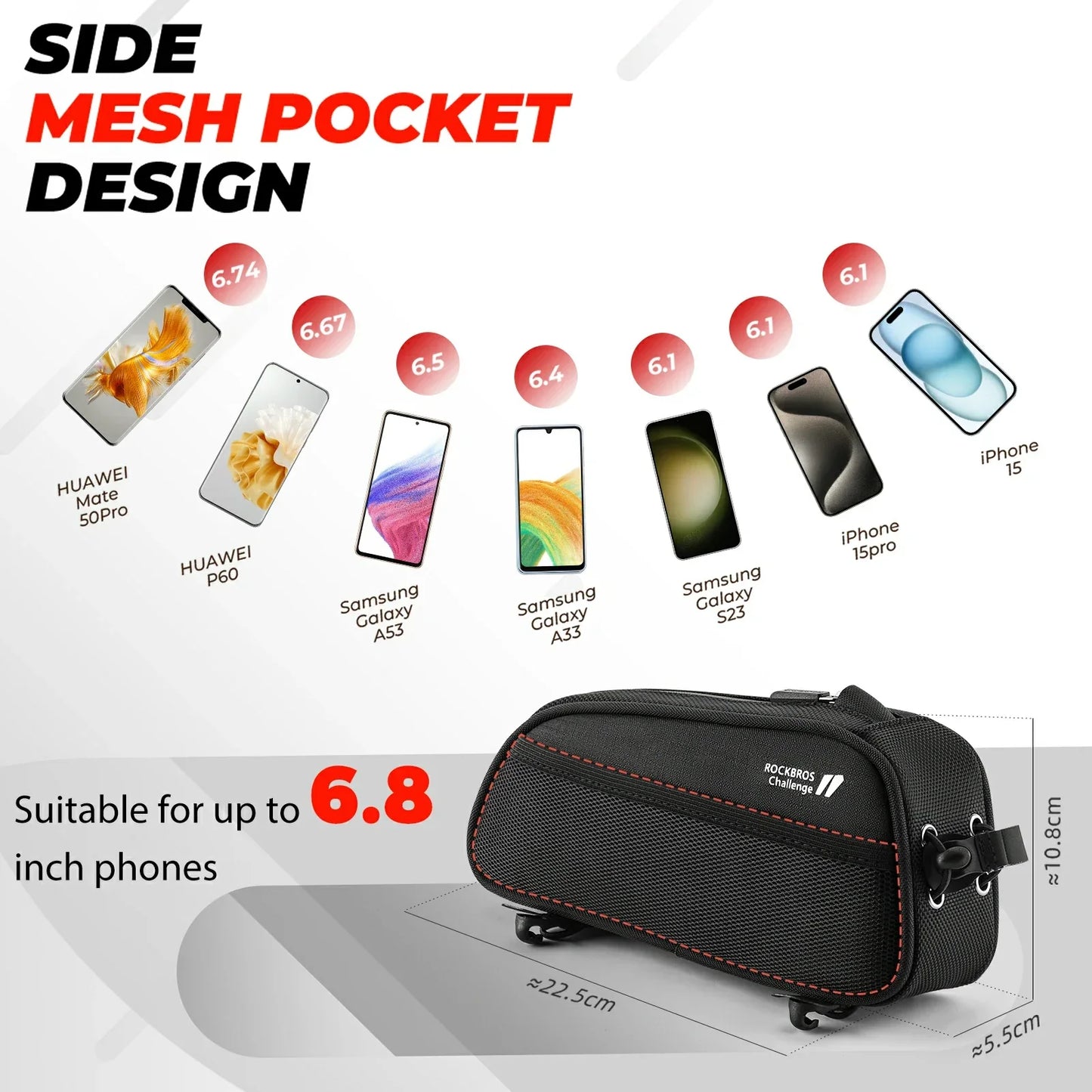Bike Frame Bag Bicycle 1.3L