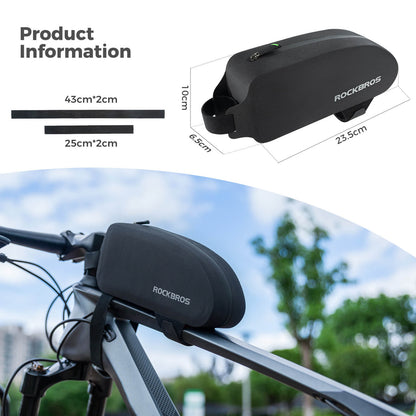 rockbros 100% waterproof bike frame bag with upgraded seamless zipper for dry and secure storage