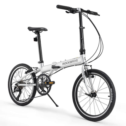 rockbros 20 inch aluminum folding bike 8 speed for city commuting
#color_White Grey