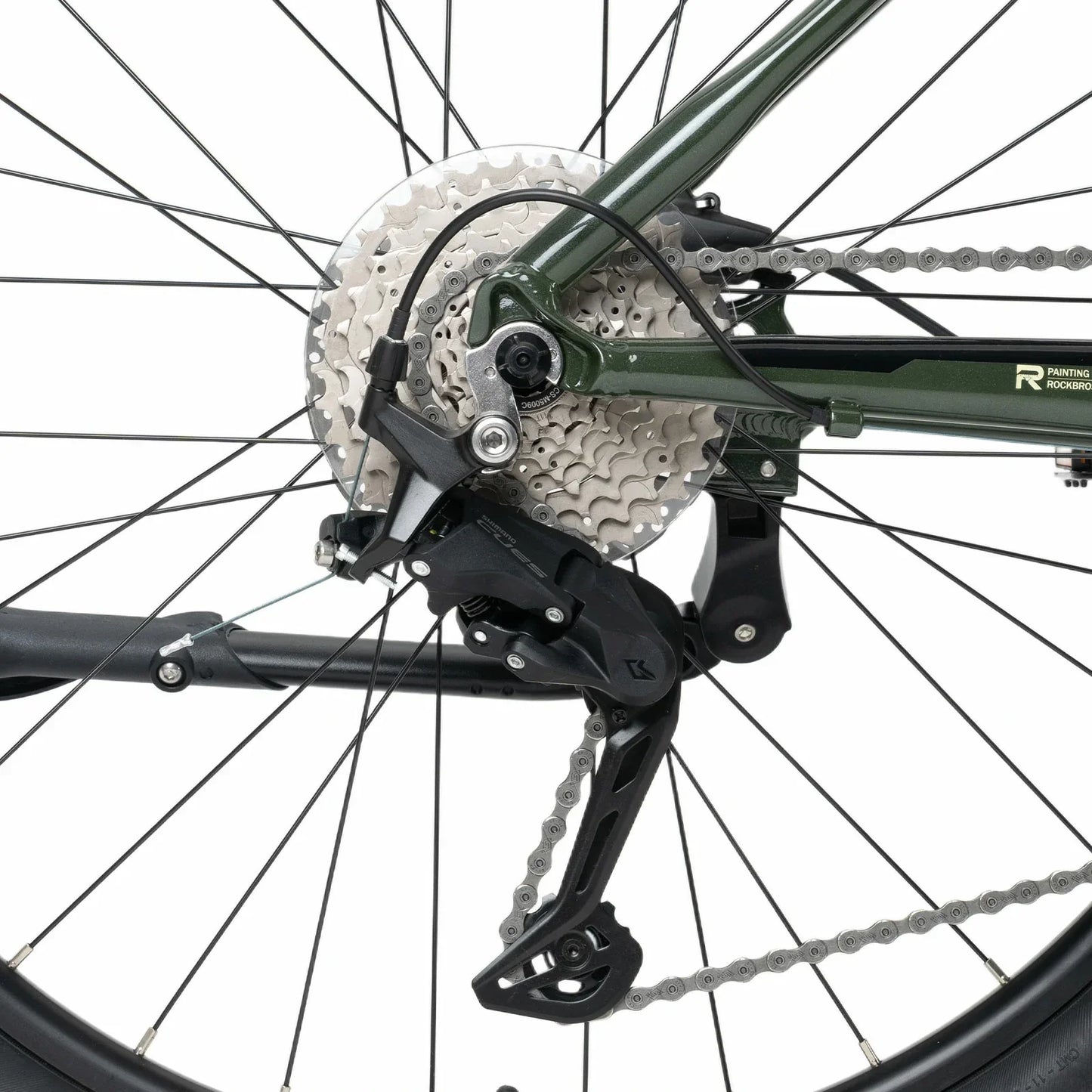 Rockbros 27.5 inch aluminium mountain bike in green with suspension fork and disc brakes#color_green