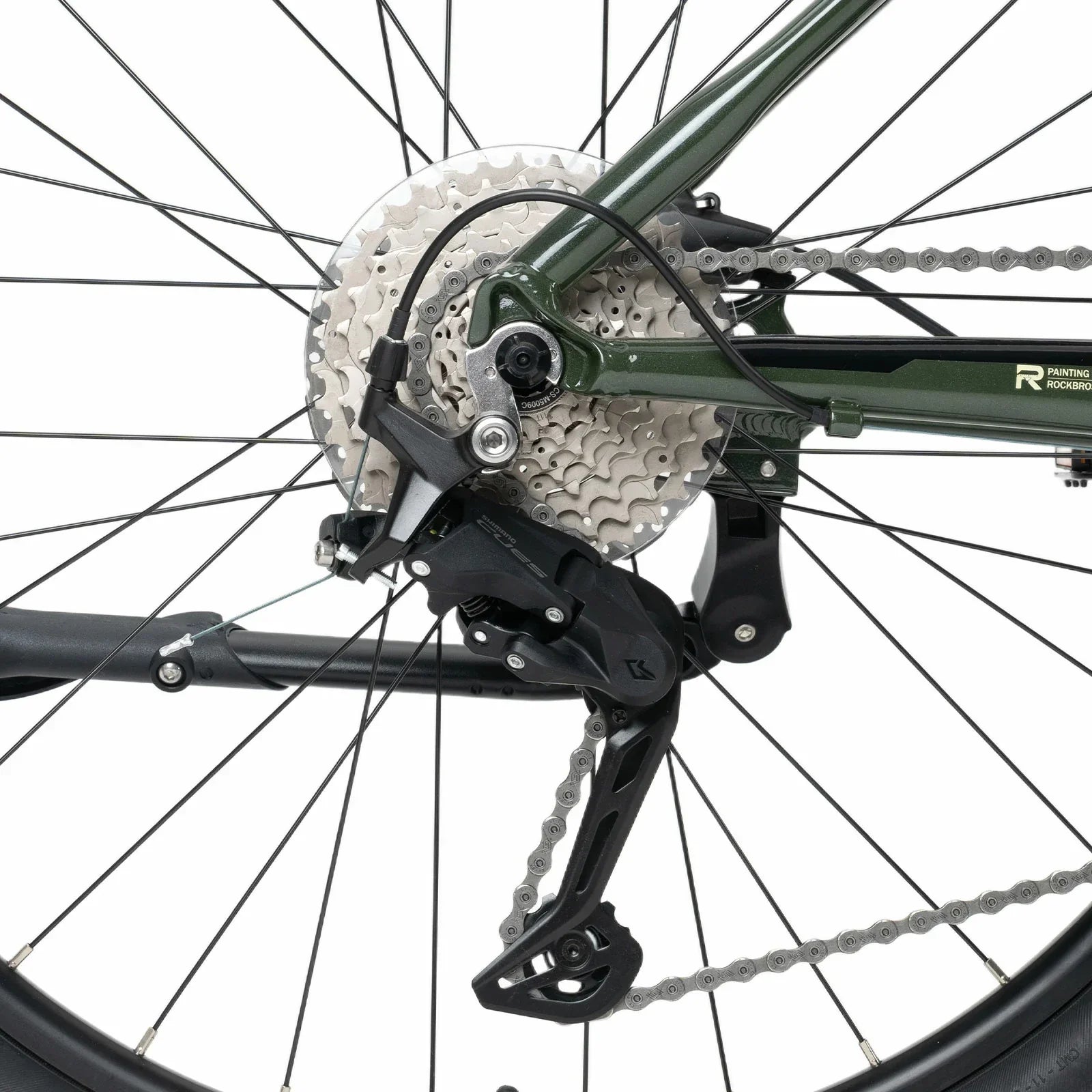 Rockbros 27.5 inch aluminium mountain bike in green with suspension fork and disc brakes#color_green