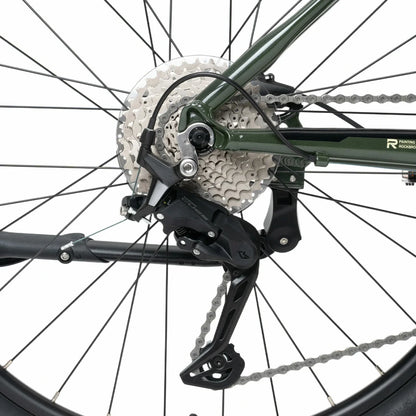 Rockbros 27.5 inch aluminium mountain bike in green with suspension fork and disc brakes#color_green
