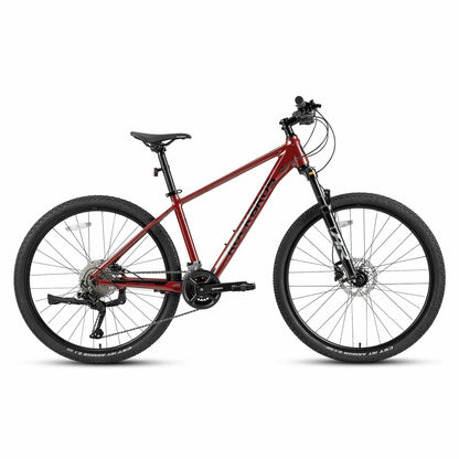 Rockbros 27.5 inch aluminium mountain bike in red with hydraulic disc brakes#color_black red