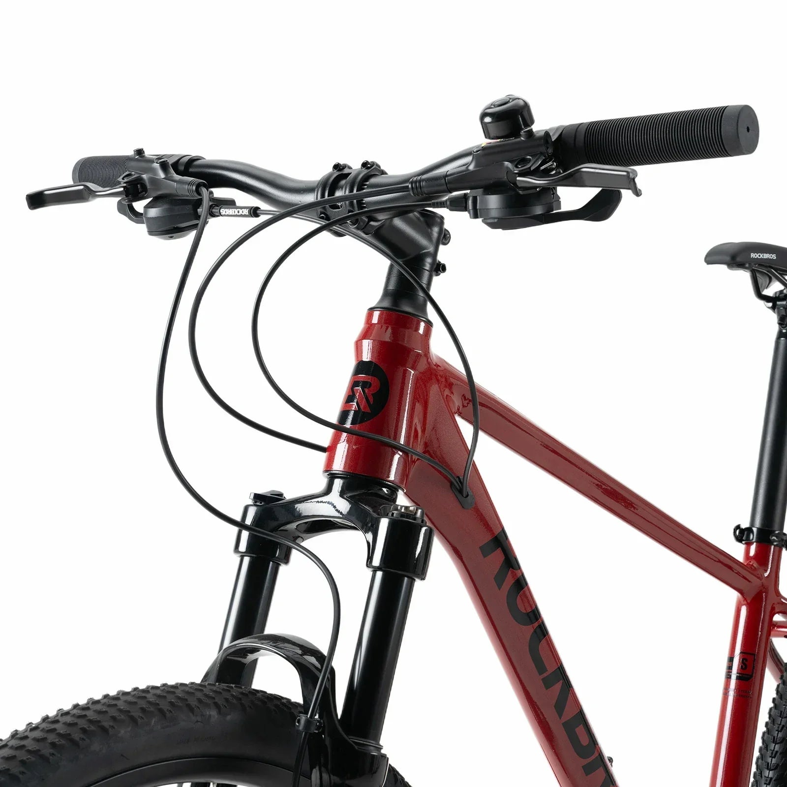 Rockbros 27.5 inch aluminium mountain bike in red with hydraulic disc brakes#color_black red
