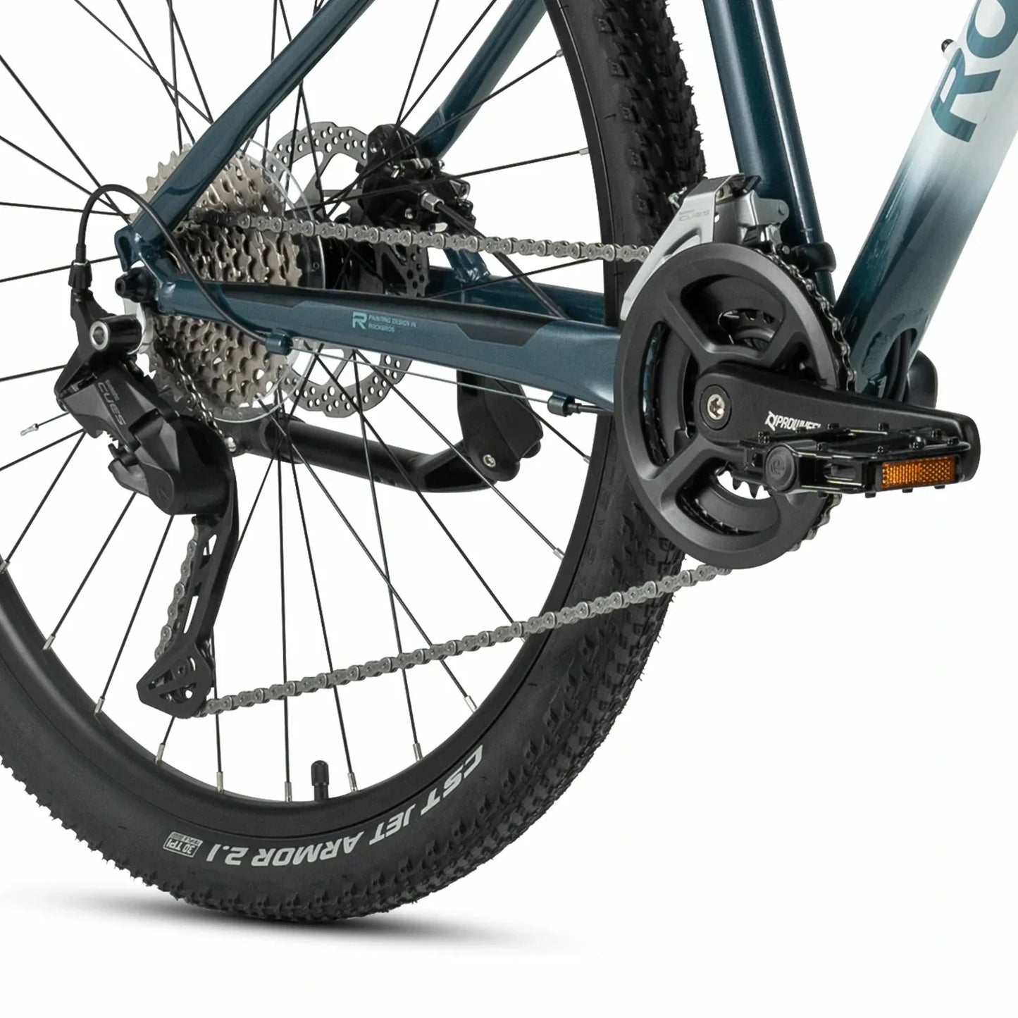 Rockbros 27.5 inch aluminium mountain bike in teal for cross-country and trail riding#color_lake teal