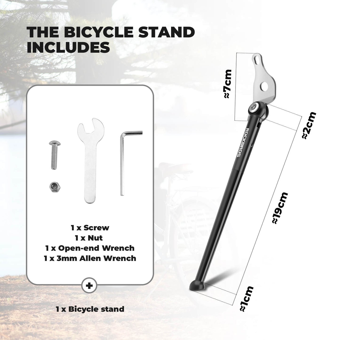 ROCKBROS Bicycle Kickstand Aluminium 16-Inch For Folding Bike - ROCKBROS-UK