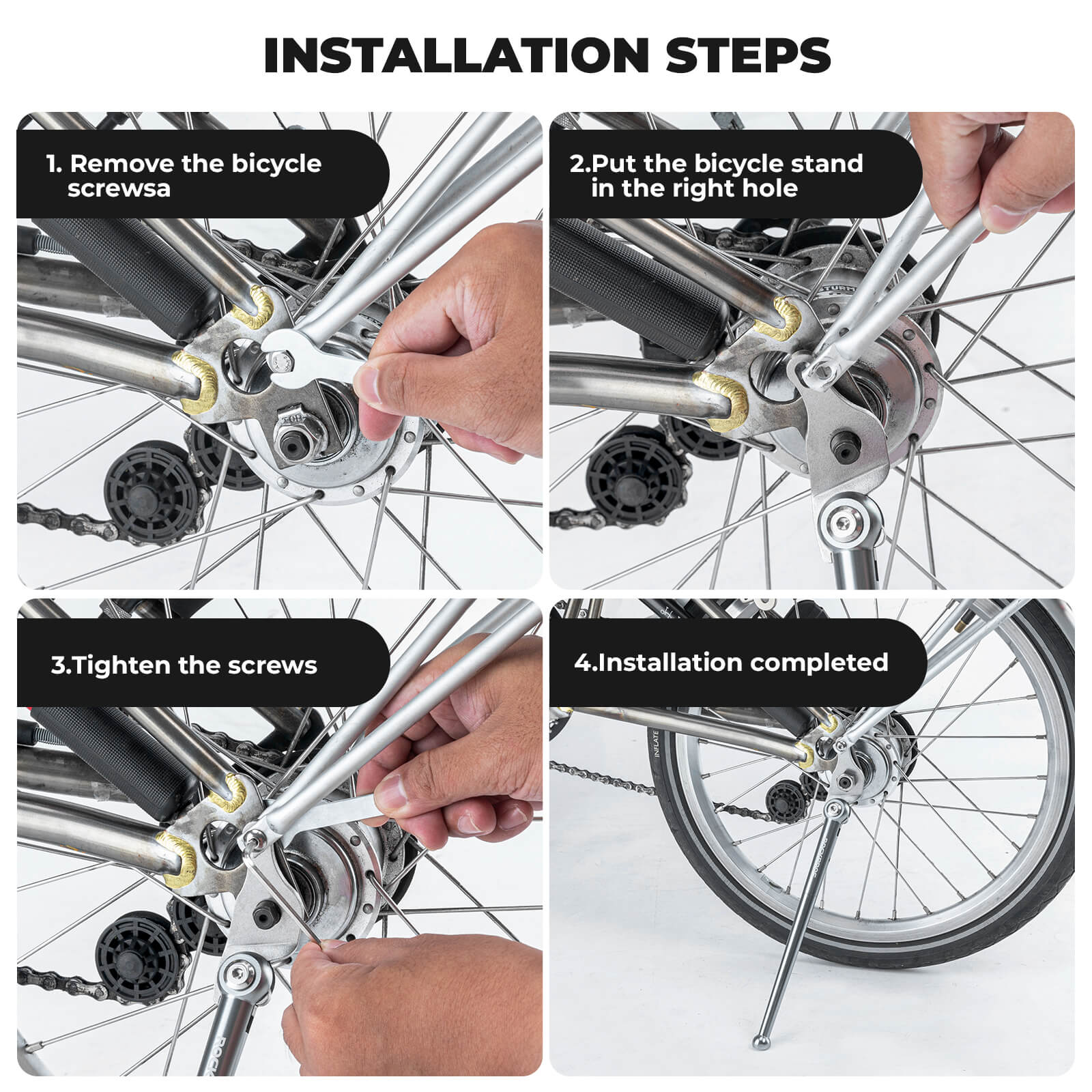 ROCKBROS Bicycle Kickstand Aluminium 16-Inch For Folding Bike - ROCKBROS-UK