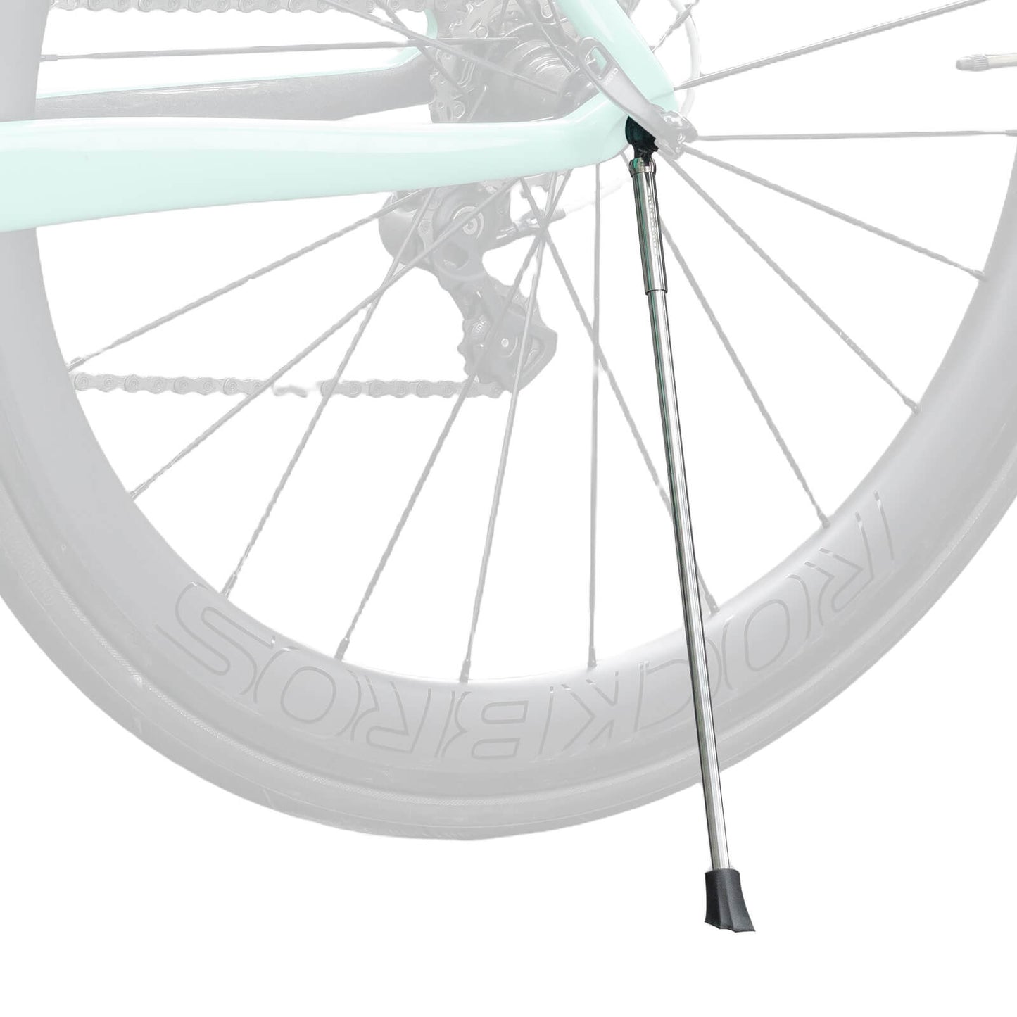 rockbros silver aluminium folding kickstand locked #Style_Stainless steel