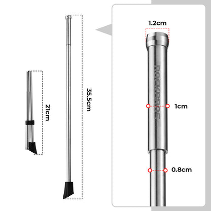 rockbros silver aluminium folding kickstand locked #Style_Stainless steel