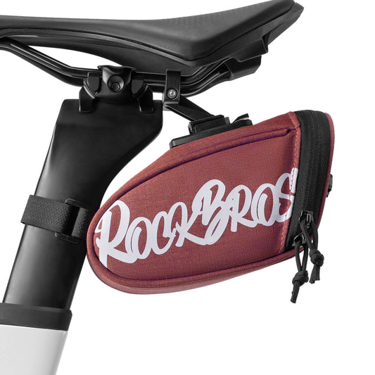 rockbros portable bicycle saddle bag g007 for compact and convenient storage #Color_Red