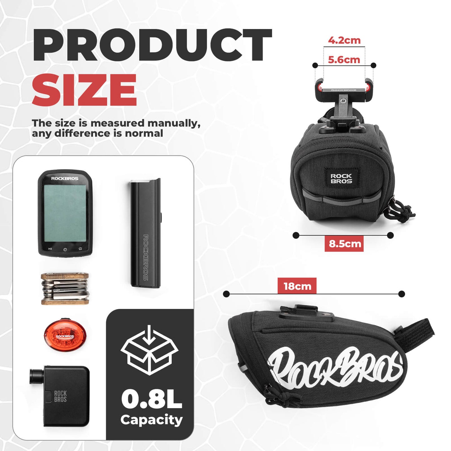 rockbros portable bicycle saddle bag g007 for compact and convenient storage