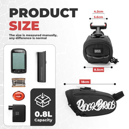 rockbros portable bicycle saddle bag g007 for compact and convenient storage