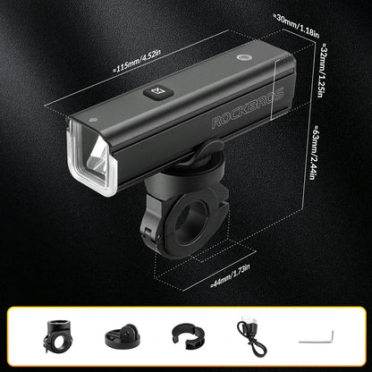 rockbros 1500-lumen aluminium front bike light