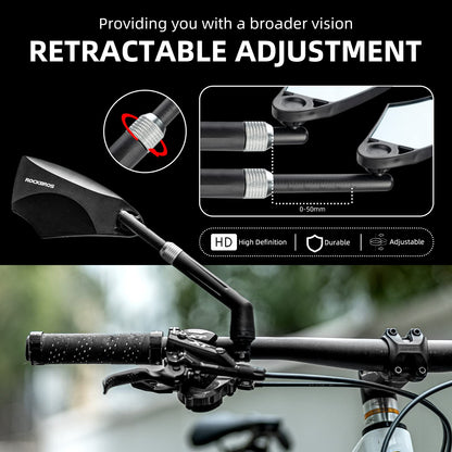 ROCKBROS 360¡ã Adjustable Handlebar Bike Mirror with Anti-Glare Glass - ROCKBROS