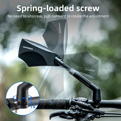 ROCKBROS 360¡ã Adjustable Handlebar Bike Mirror with Anti-Glare Glass - ROCKBROS