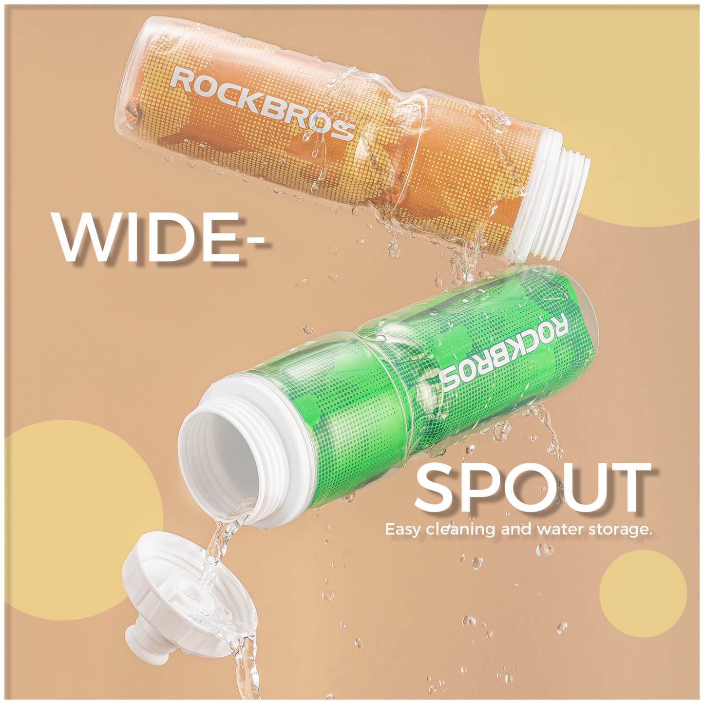 rockbros 670 ml double-wall insulated cycling bottle 