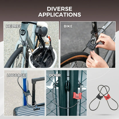 rockbros 5.5 mm-thick braided-steel cable bike lock
