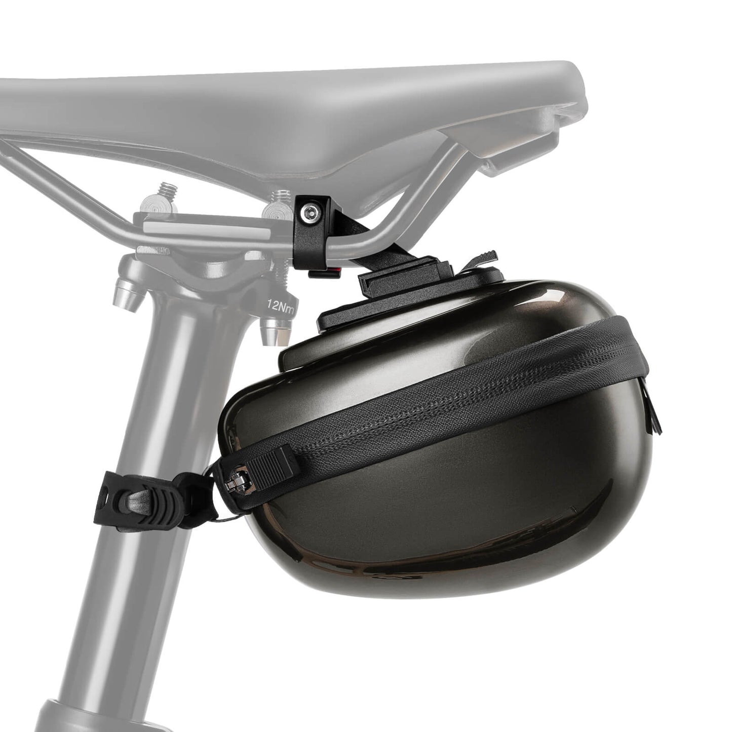 rockbros matte-black hard-shell saddle bag #Color_Black Titanium