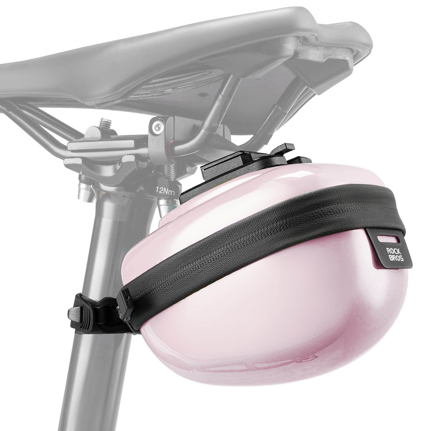 rockbros matte-black hard-shell saddle bag #Color_Pink