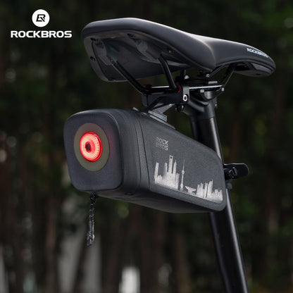 Bike Saddle Bag Waterproof with Brake Sensor Tail Light - AS-141 - ROCKBROS-UK