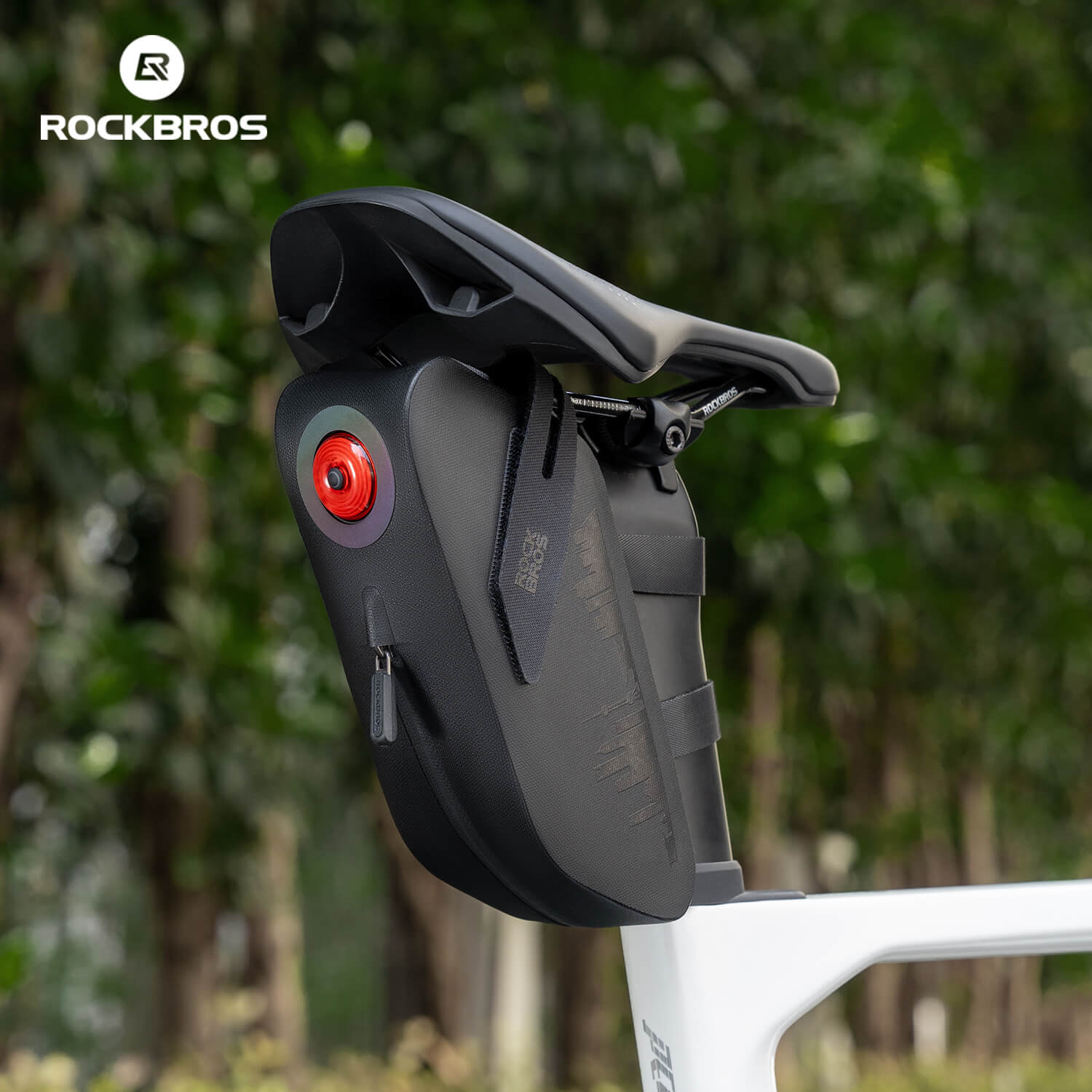 ROCKBROS Bike Saddle Bag Waterproof with Brake Sensor Tail Light - AS-078-1 - ROCKBROS-UK