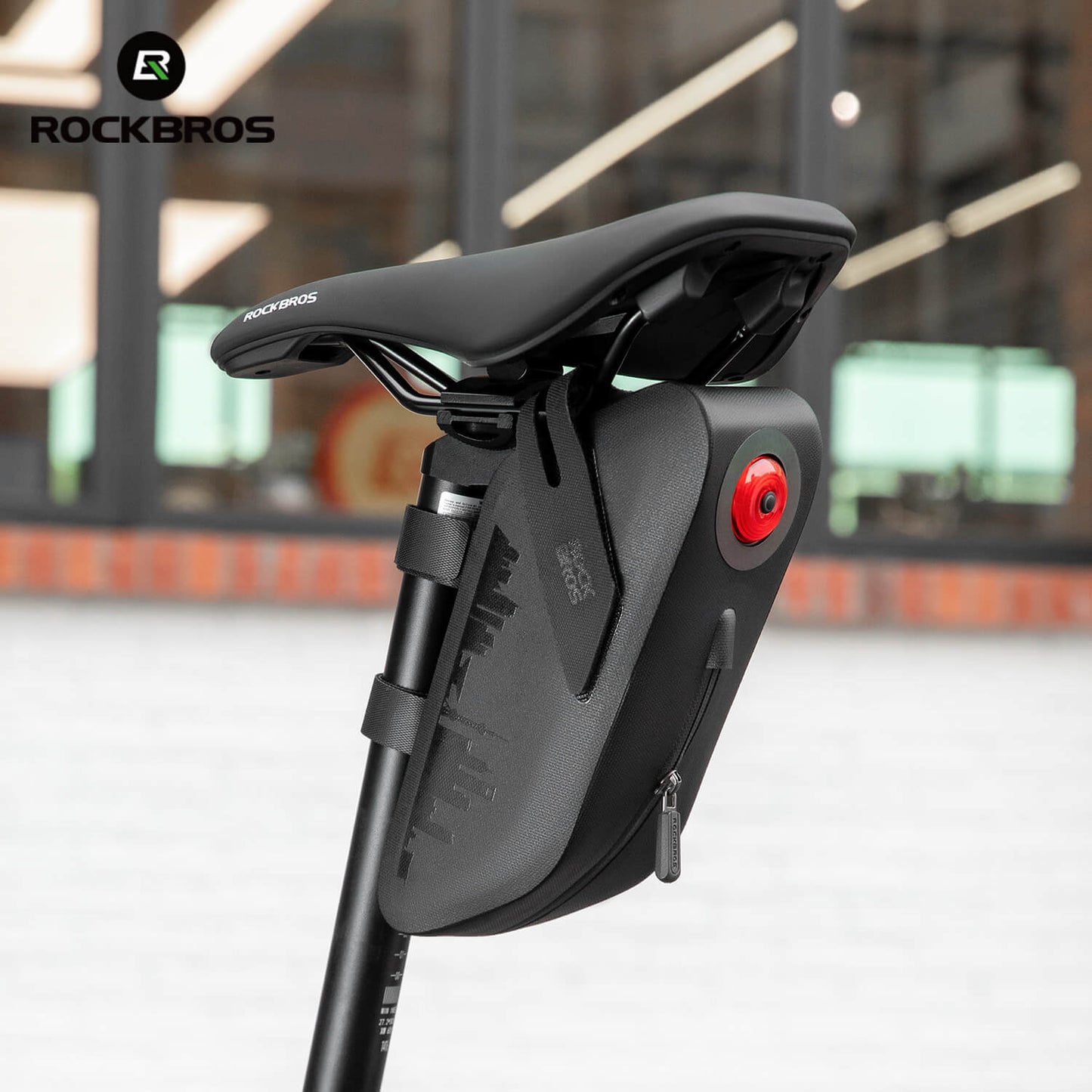 ROCKBROS Bike Saddle Bag Waterproof with Brake Sensor Tail Light - AS-078-1 - ROCKBROS-UK
