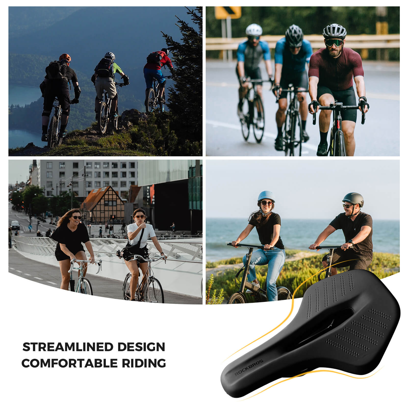 rockbros ultralight breathable bike saddle with hollow centre
