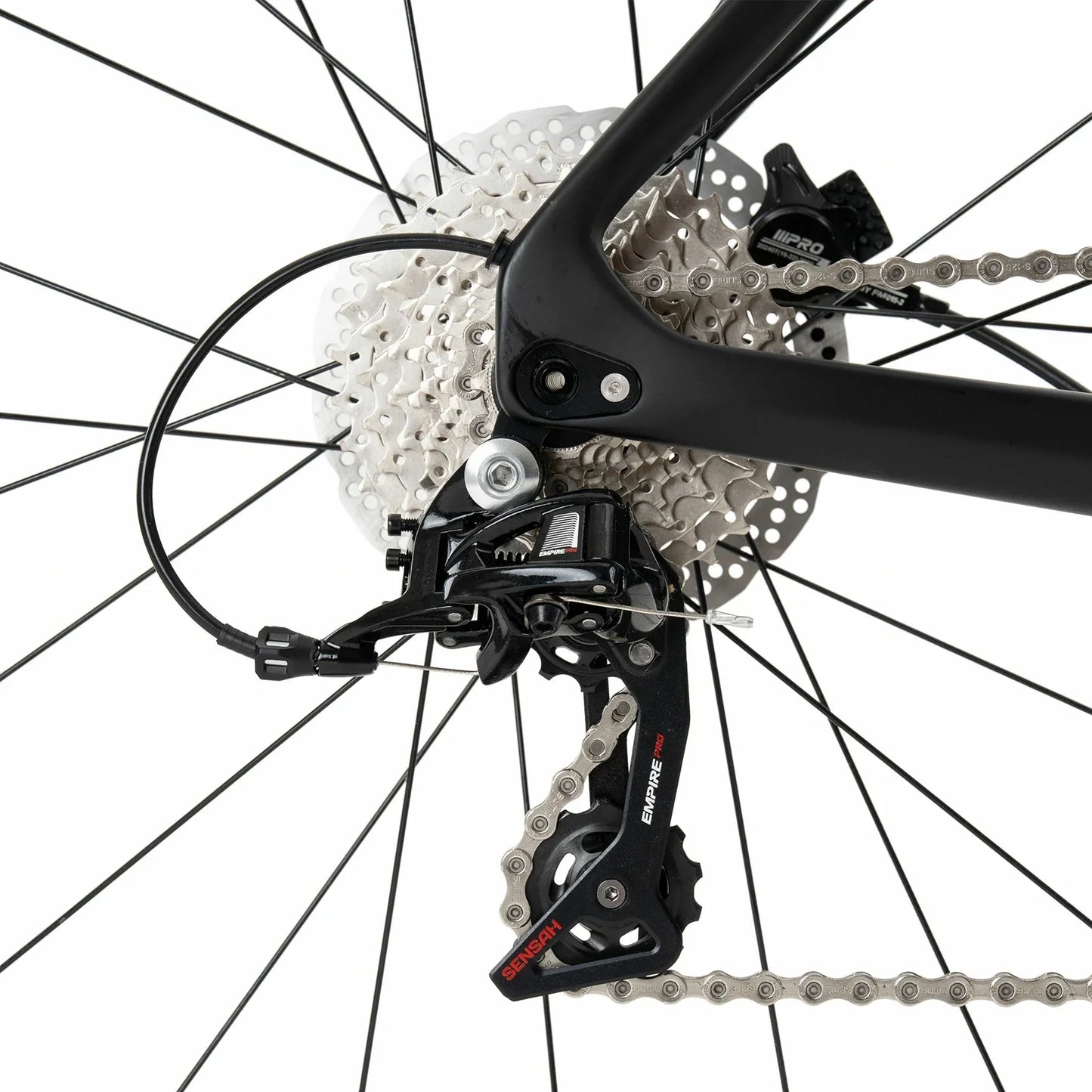 Rockbros carbon road bike in deep black with disc brakes and integrated carbon handlebar#COLOR_Black