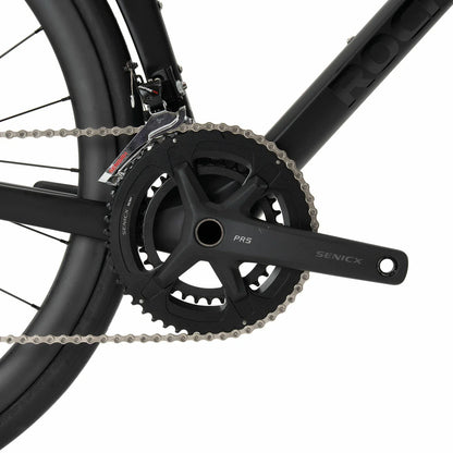 Rockbros carbon road bike in deep black with disc brakes and integrated carbon handlebar#COLOR_Black