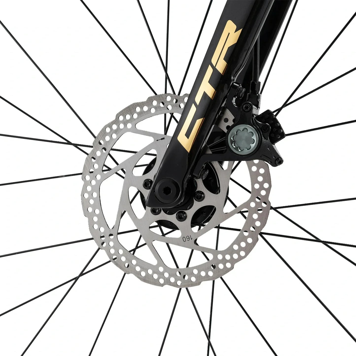 Rockbros carbon road bike in deep black with disc brakes and integrated carbon handlebar#COLOR_Shiny Black