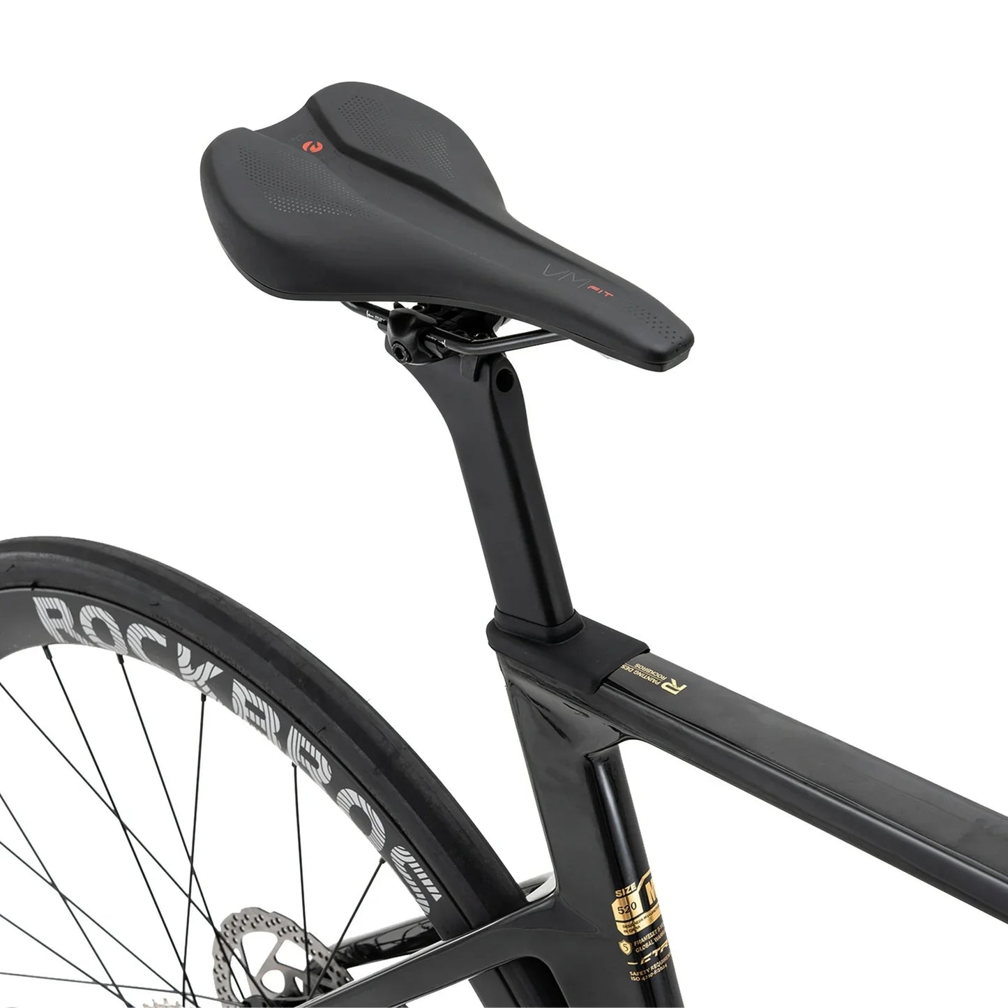 Rockbros carbon road bike in deep black with disc brakes and integrated carbon handlebar#COLOR_Shiny Black