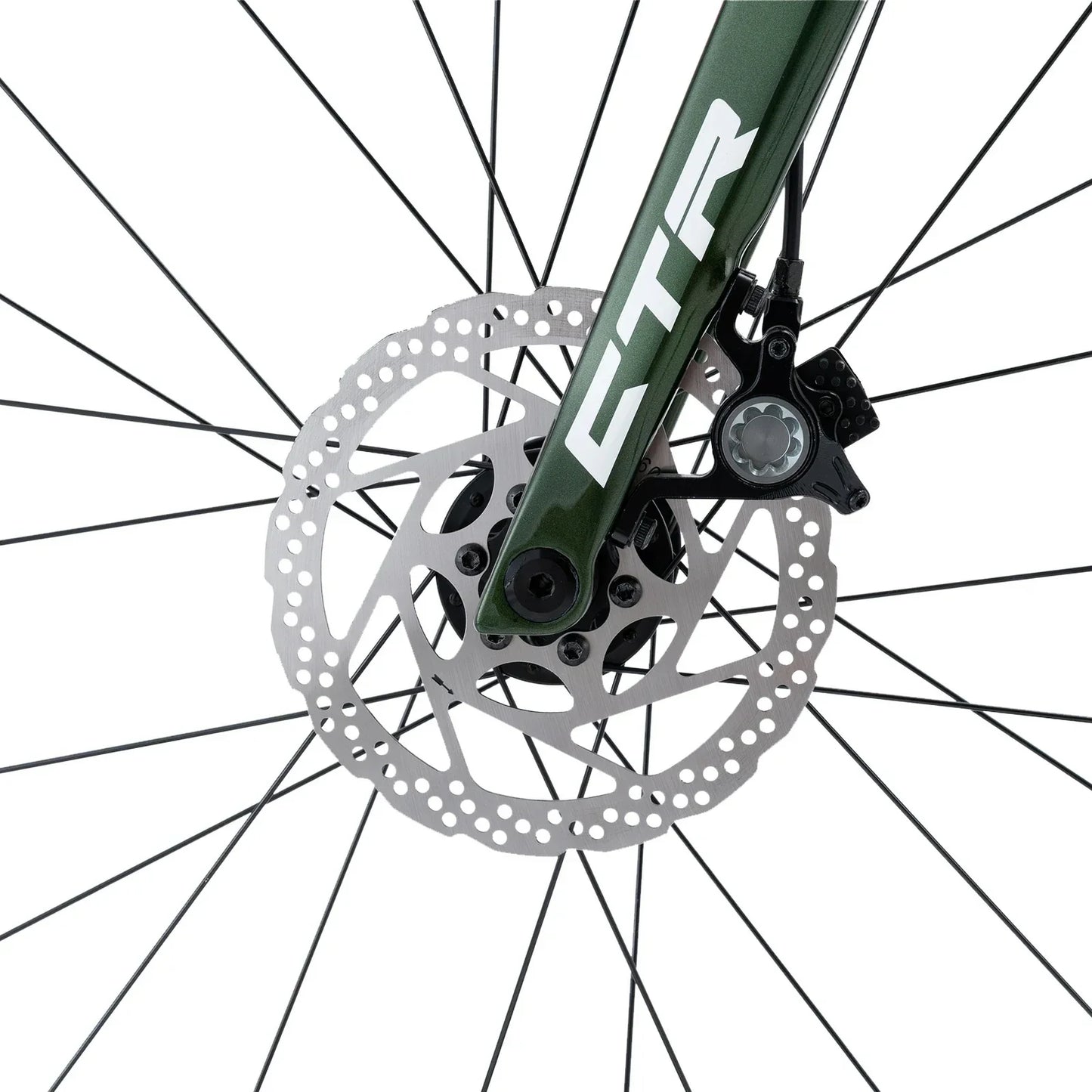 Rockbros carbon road bike in deep black with disc brakes and integrated carbon handlebar#COLOR_Dark Green