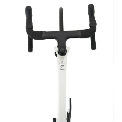 Rockbros carbon road bike in deep black with disc brakes and integrated carbon handlebar#COLOR_White