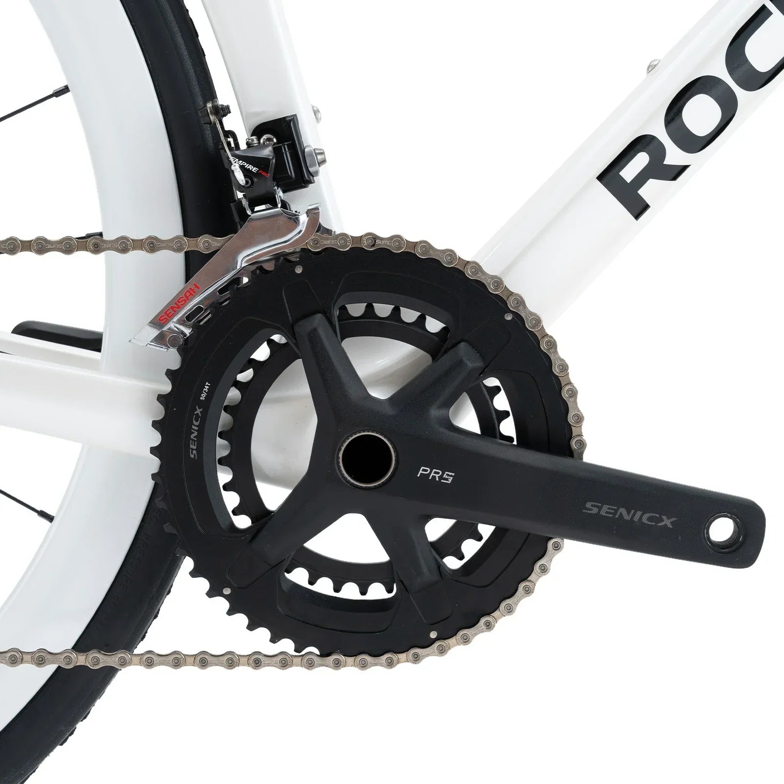Rockbros carbon road bike in deep black with disc brakes and integrated carbon handlebar#COLOR_White