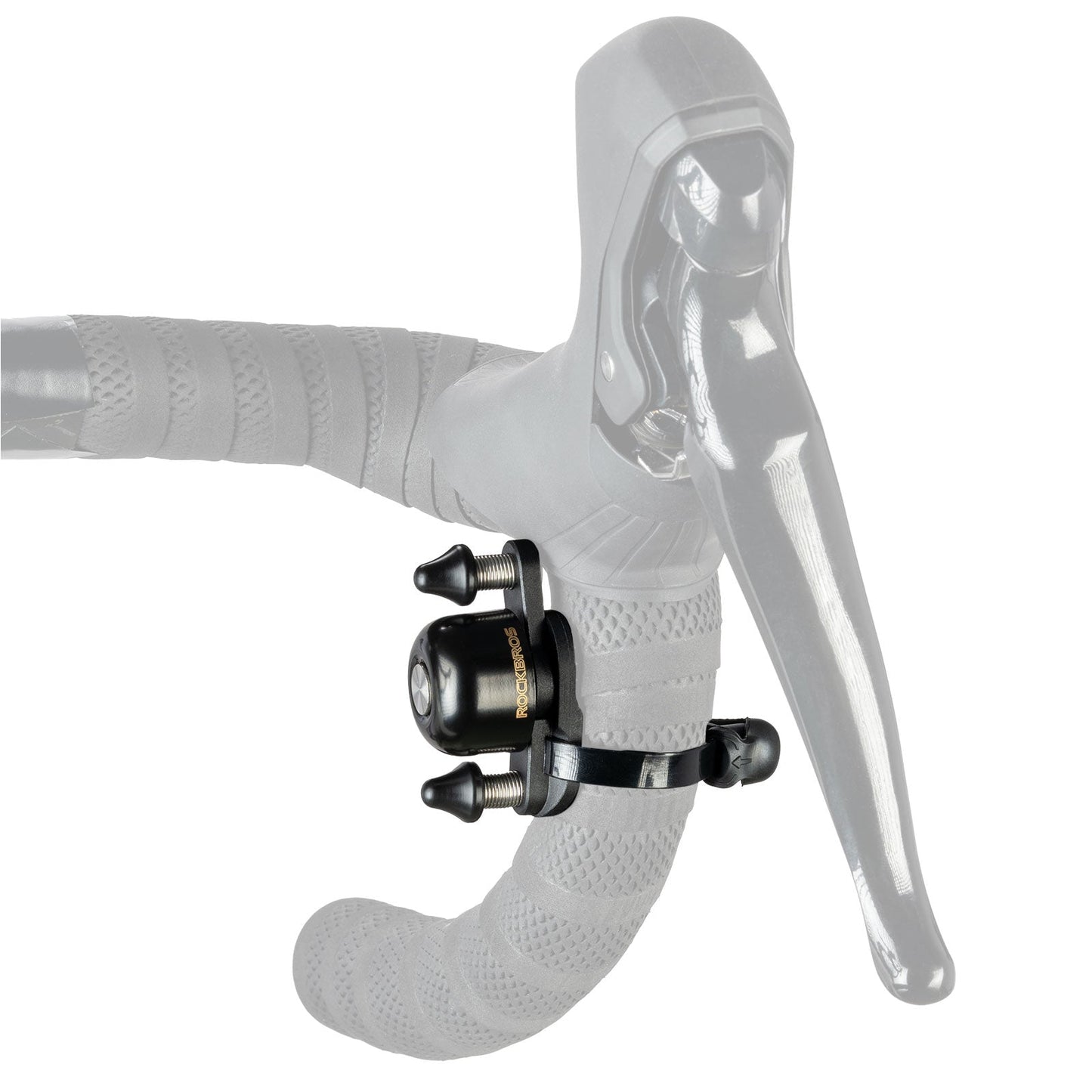 ROCKBROS dual hammer bike bell with loud, crisp sound and durable design for enhanced safety on busy roads. #Color_Black