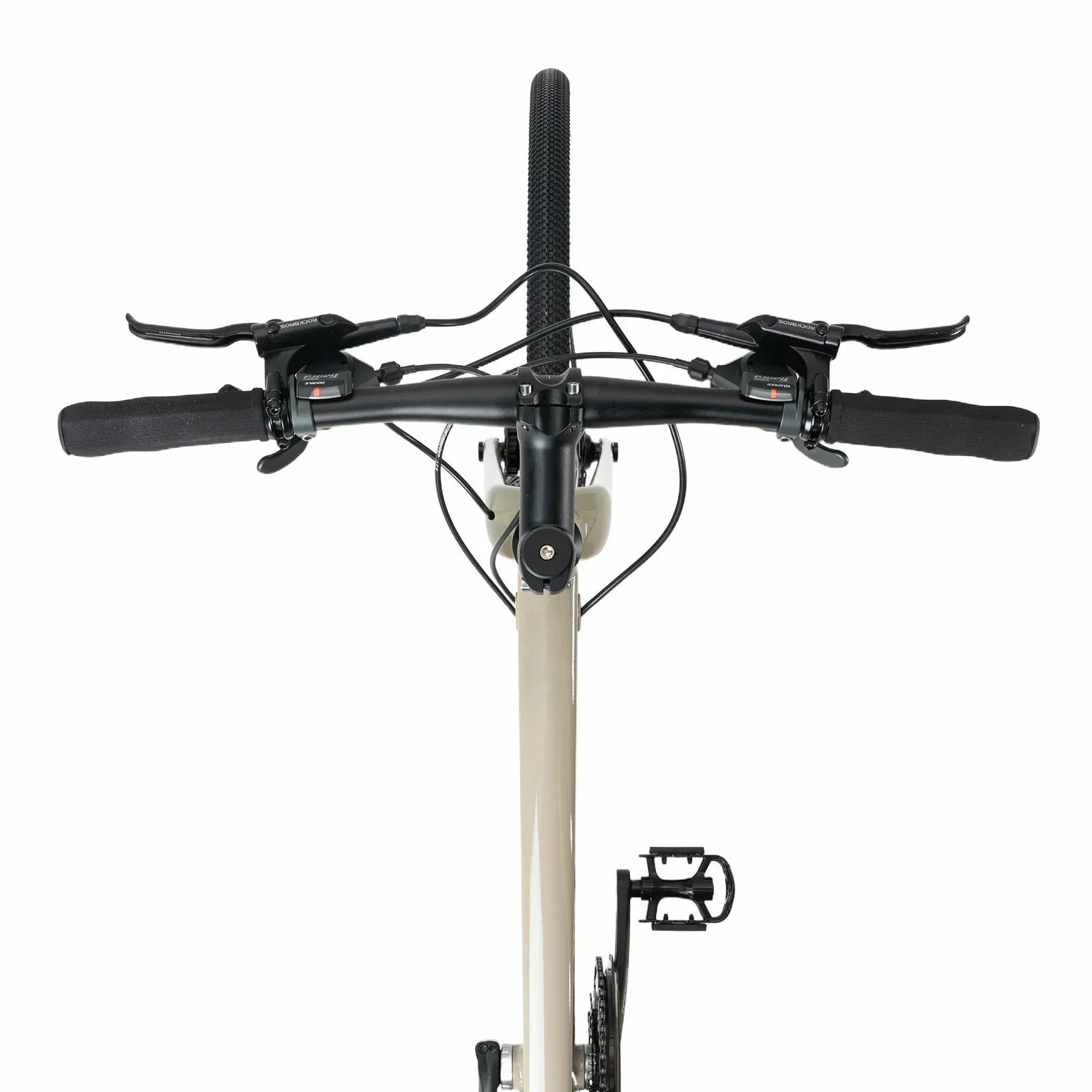 Rockbros flat bar road bike in bronze with aluminium frame and carbon fork#color_Moss Green