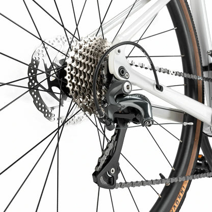 Rockbros flat bar road bike in bronze with aluminium frame and carbon fork#color_White