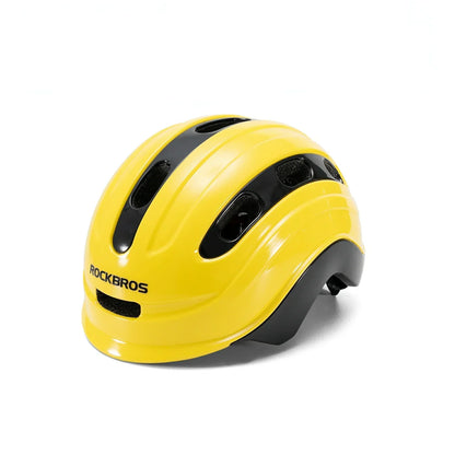 ROCKBROS colourful kids bike helmet with vibrant design, providing reliable protection, adjustable fit, and comfort for young riders. #Color_Yellow