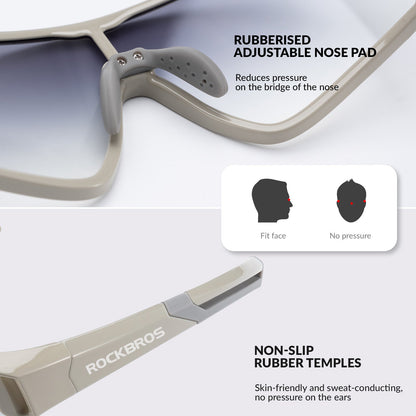 ROCKBROS Kids Photochromic Cycling Glasses UV400 Protection with TR90 Frame