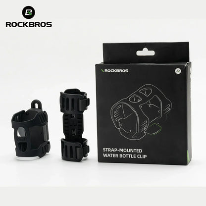 ROCKBROS magnetic strap-type bike water bottle cage, offering secure and quick access with an innovative magnetic attachment system.