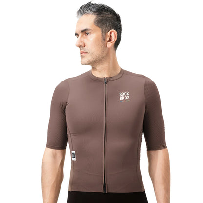 ROAD TO SKY  Men’s Cycling Jersey#Color_Brown