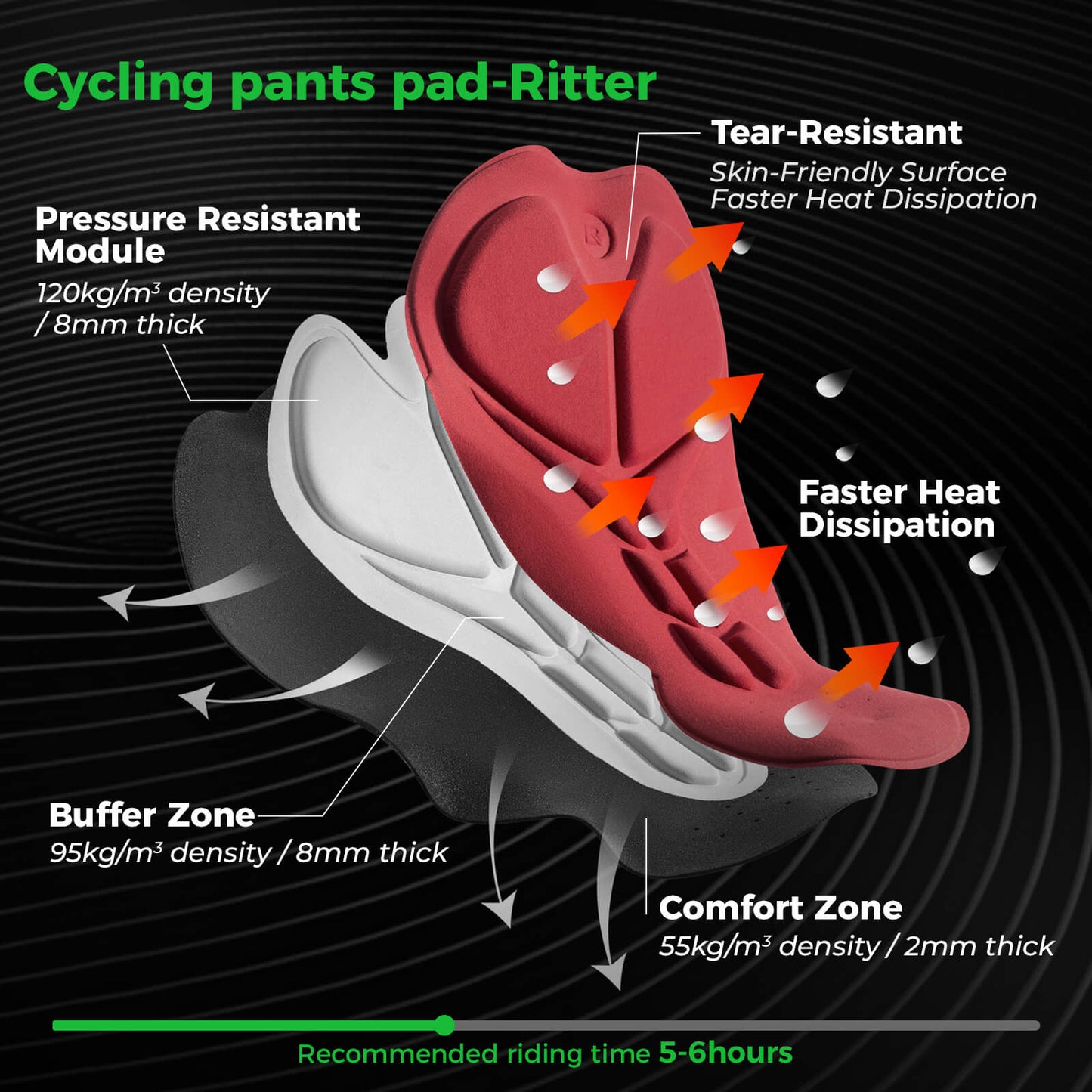 rockbros lightweight breathable summer men's cycling shorts for road and mtb