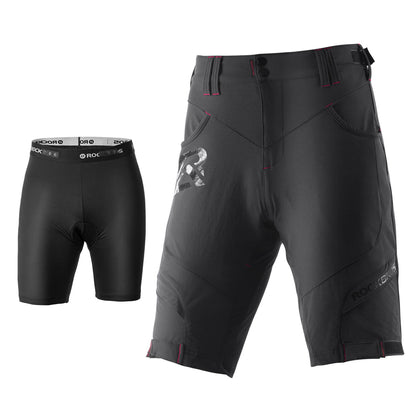 rockbros men's 4d padded cycling shorts with compression design for enhanced comfort #Color_Black