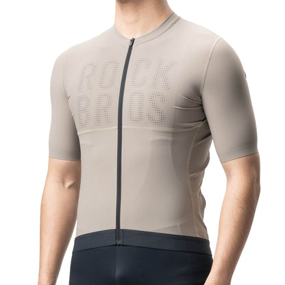 rockbros men's short-sleeve cycling jersey yddx009 with breathable fabric and aerodynamic fit for summer rides #Color_Khaki
