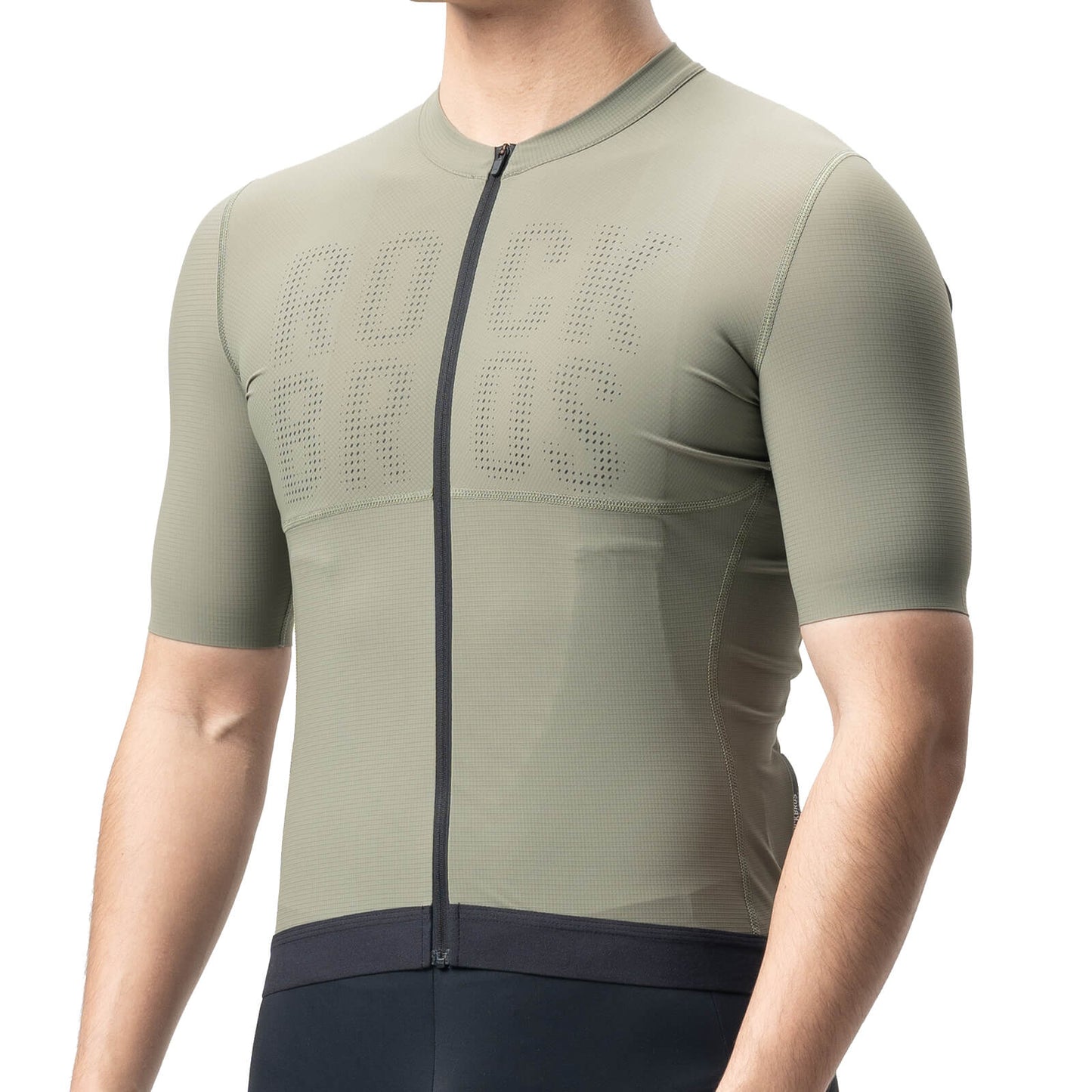 rockbros men's short-sleeve cycling jersey yddx009 with breathable fabric and aerodynamic fit for summer rides #Color_Army Green